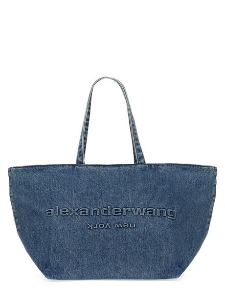 ALEXANDER WANG Medium Punch Denim Tote Handbag