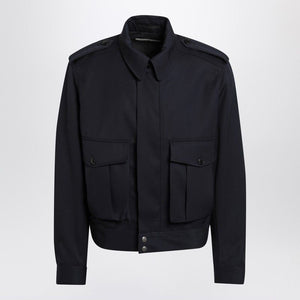 DRIES VAN NOTEN Wool Gabardine Jacket with Epaulettes for Men