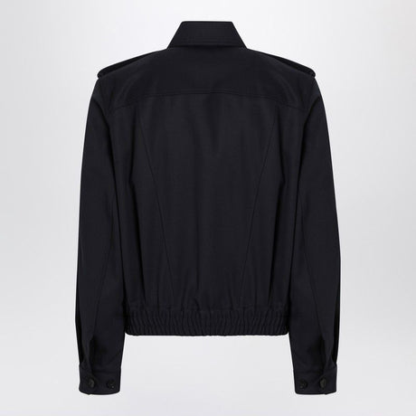 DRIES VAN NOTEN Wool Gabardine Jacket with Epaulettes for Men