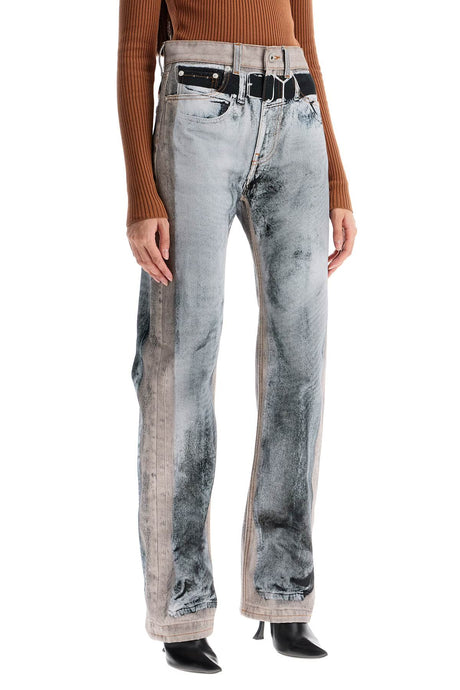 Y/PROJECT Straight Leg Jeans with Illusion Print - Size 26