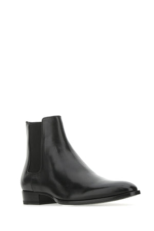 SAINT LAURENT Elegant Leather Mid-Calf Boots for Women