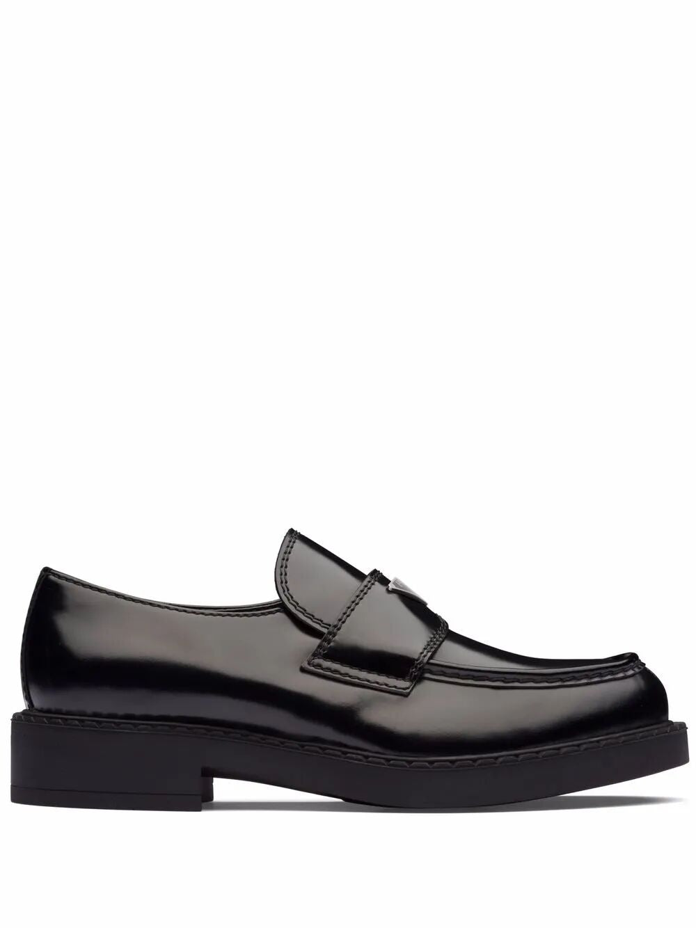 PRADA Brushed Leather Loafers with 3.5 cm Heel for Women