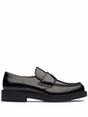 PRADA Brushed Leather Loafers with 3.5 cm Heel for Women