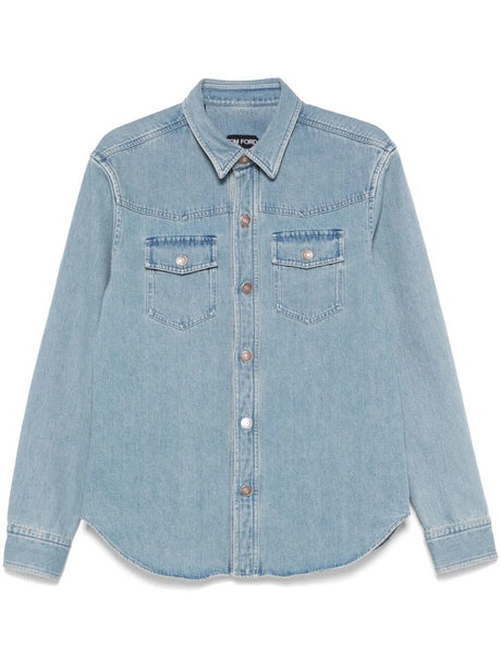 TOM FORD Slim Fit Western-Style Panelled Denim Shirt