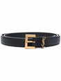 SAINT LAURENT PARIS Thin Belts with Square Buckle in Grained Leather - Height 2 cm