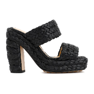 BOTTEGA VENETA Raffia Sandals with 12cm Heel