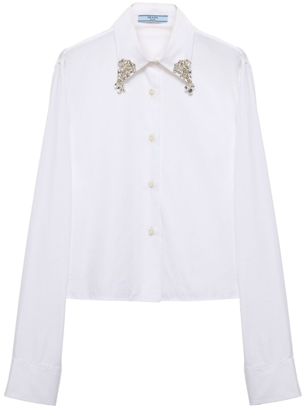 PRADA Boxy Cut Embroidered Cotton Shirt for Men