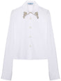 PRADA Boxy Cut Embroidered Cotton Shirt for Men