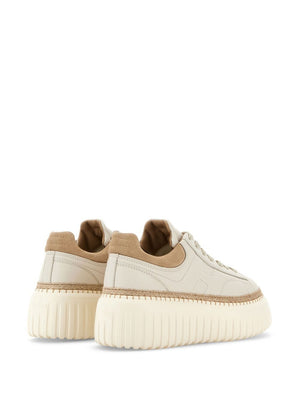 HOGAN Raffia Detailed H-Striped Sneaker - 5.8 cm Sole