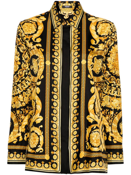 VERSACE Men's Baroque Print Silk Shirt - SS24