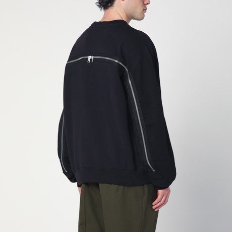 DRIES VAN NOTEN Men's Zip Detail Crew Neck Sweatshirt