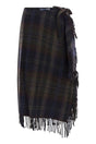 POLO RALPH LAUREN Fringed Plaid Wrap Skirt