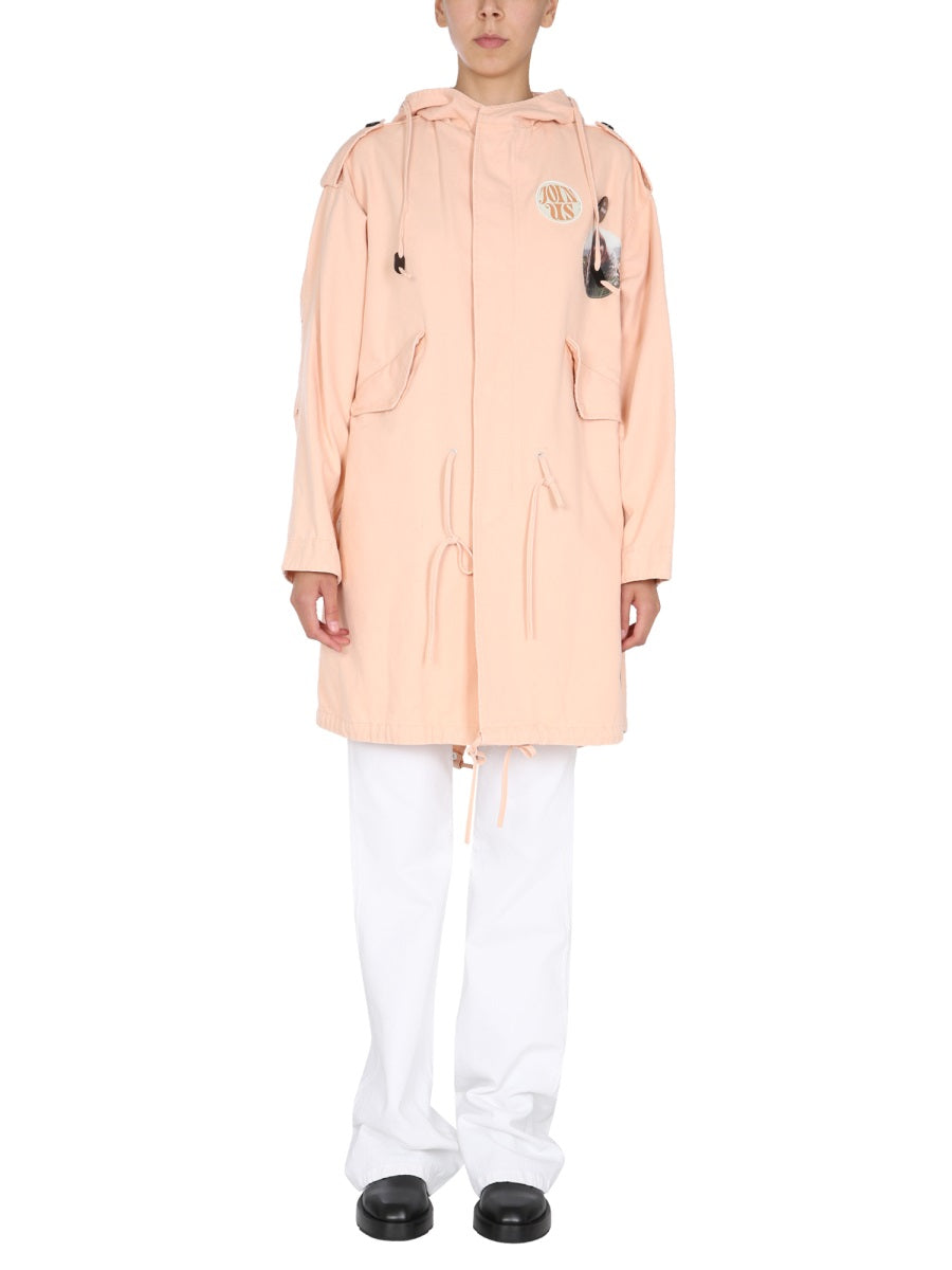 RAF SIMONS Women's Mini Parka Jacket with Logo Patch