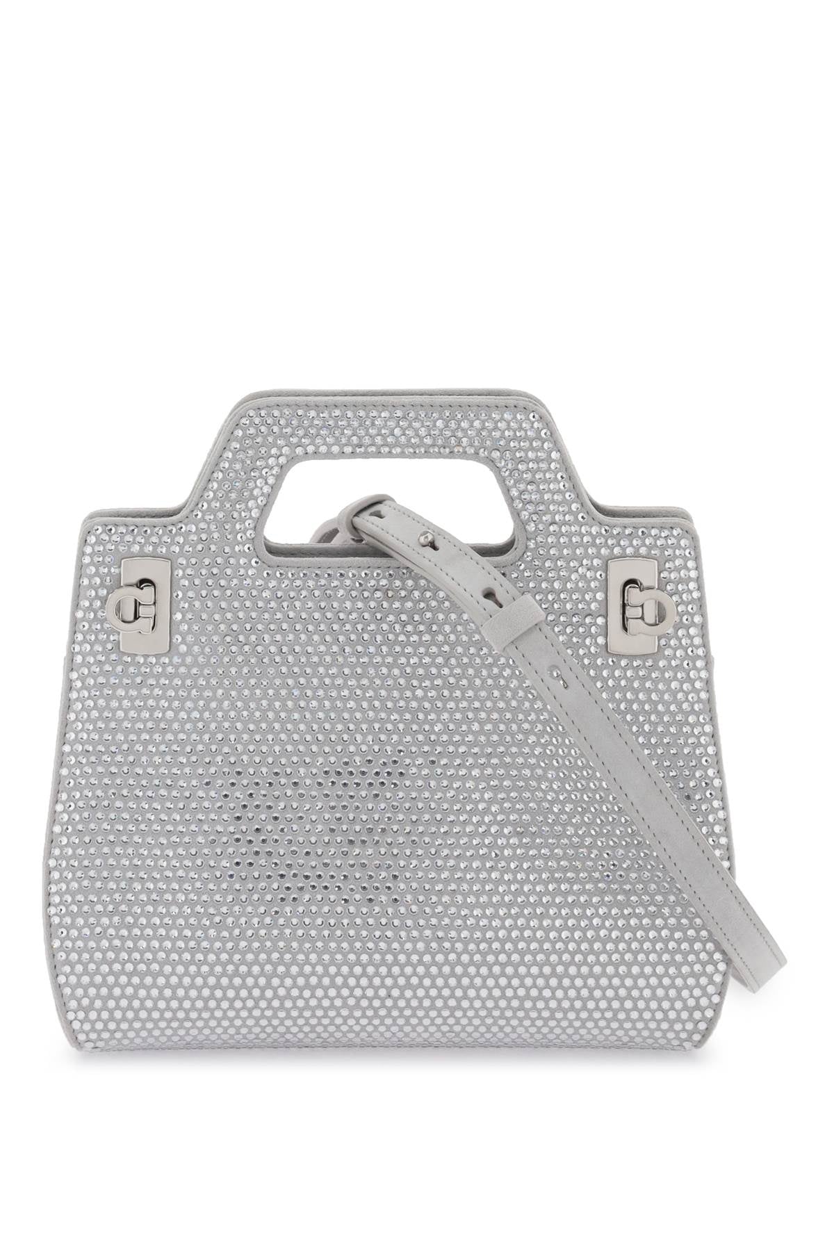 Ferragamo Chic Mini Handbag with Crystal Embellishments