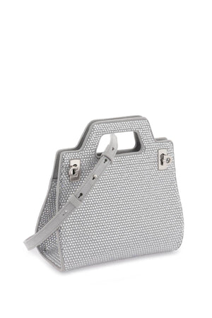 Ferragamo Chic Mini Handbag with Crystal Embellishments