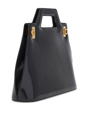 FERRAGAMO Wanda Leather Tote Handbag - FW23 Collection