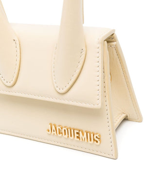 JACQUEMUS インディゴブルー ミニコットンデニム ハンドバッグ レザーとシルバー金具