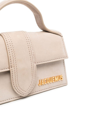 JACQUEMUS Mini Crocodile Effect Handbag with Gold Accents