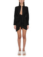 JACQUEMUS Chic Bahia Mini Dress with Pointed Collar and V-Neck