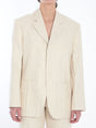 JACQUEMUS Structured Linen Blend Single-Breasted Jacket - Size 38