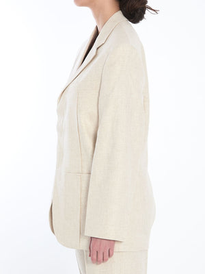 JACQUEMUS Structured Linen Blend Single-Breasted Jacket - Size 38