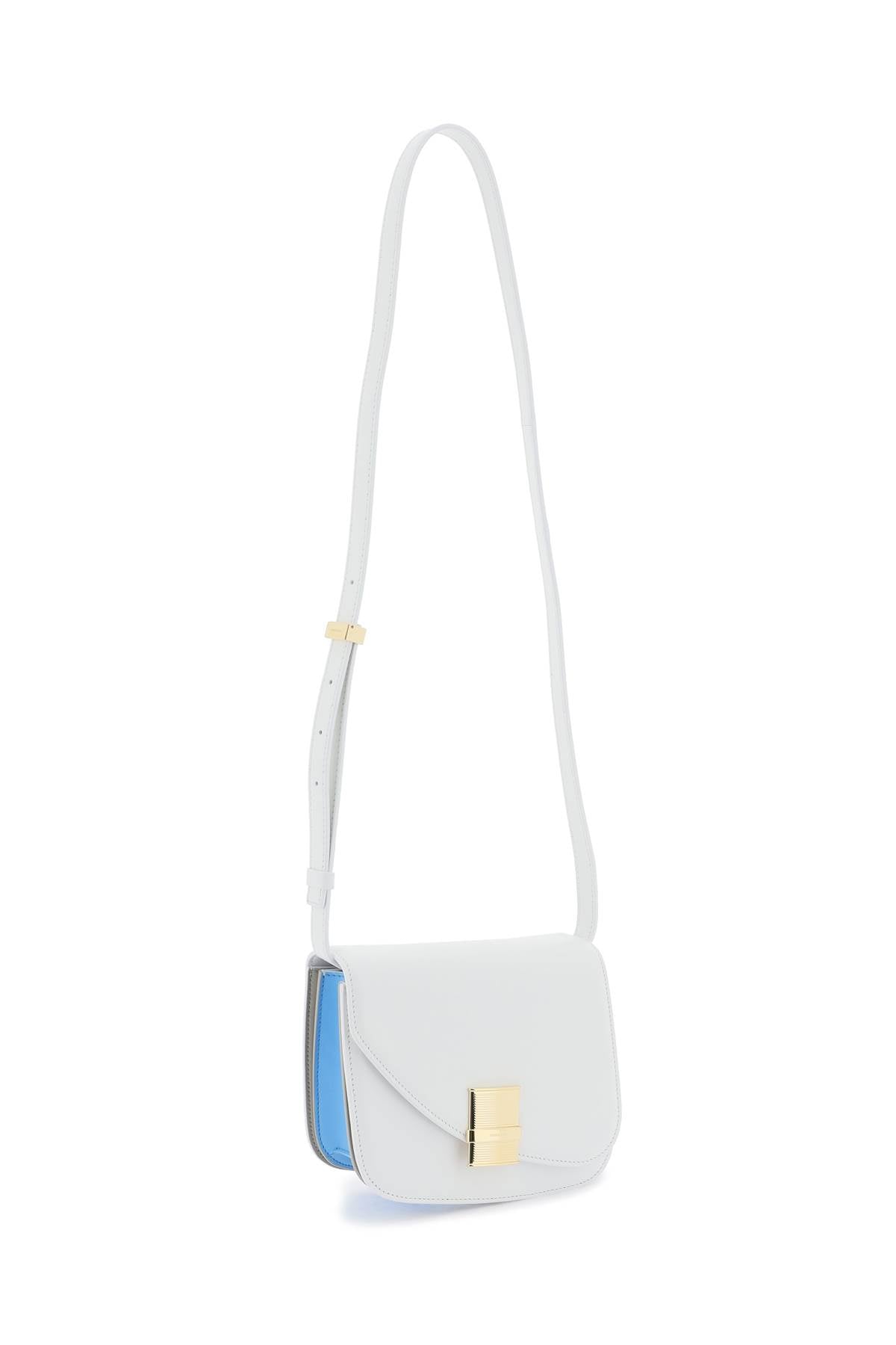 Ferragamo Sleek and Chic: Italian Calf Leather Mixed Colored Crossbody Handbag for Women - SS24