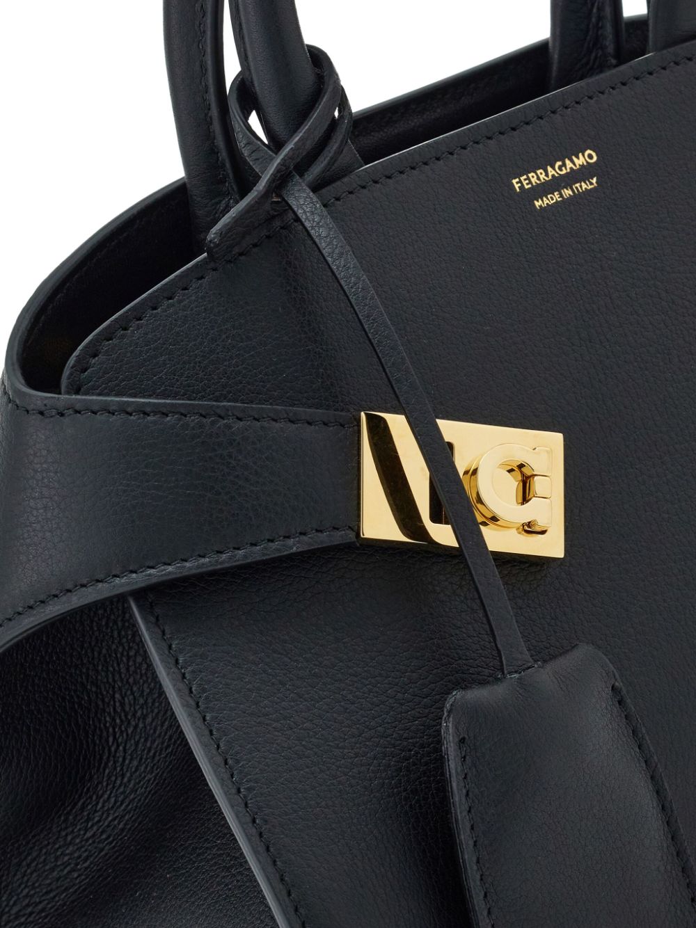 Ferragamo Mini Leather Handbag with Gold-Tone Hardware