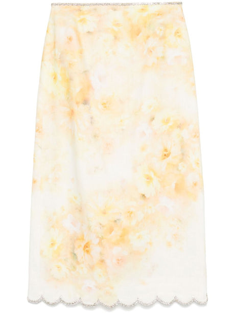 ZIMMERMANN Mini Crush Skirt with Floral Design