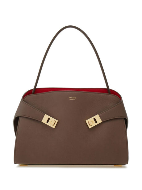 Ferragamo Two-Tone Hug Soft Medium Shoulder Handbag