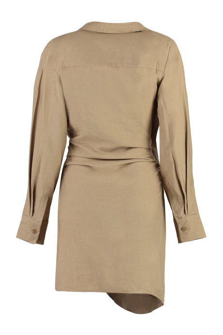 JACQUEMUS Draped Front Wide Neckline Dress