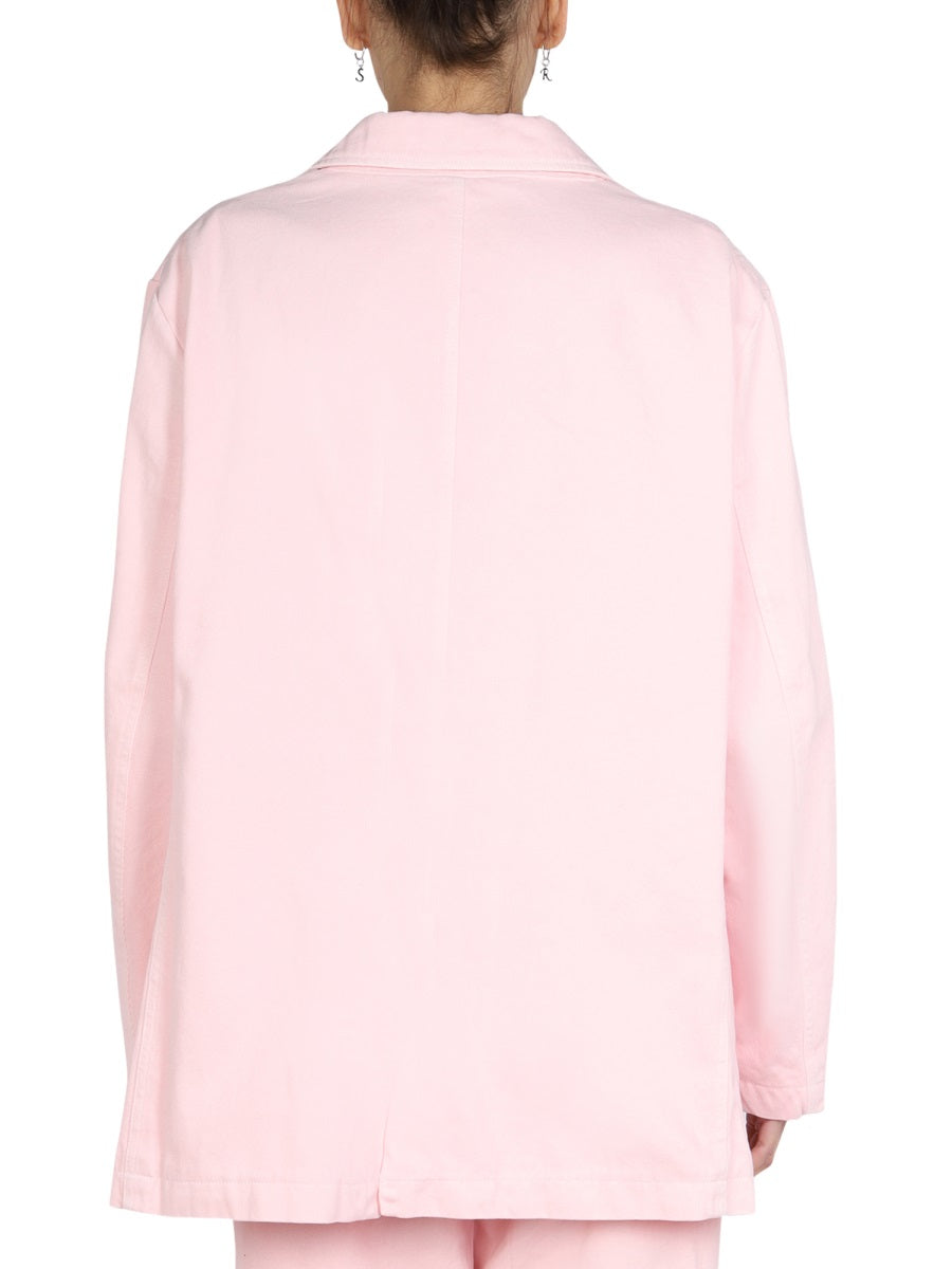 RAF SIMONS Logo Patch Notched Lapel Jacket for Women