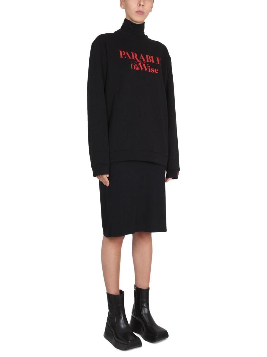 RAF SIMONS Classic Crewneck Sweatshirt with Bold Print