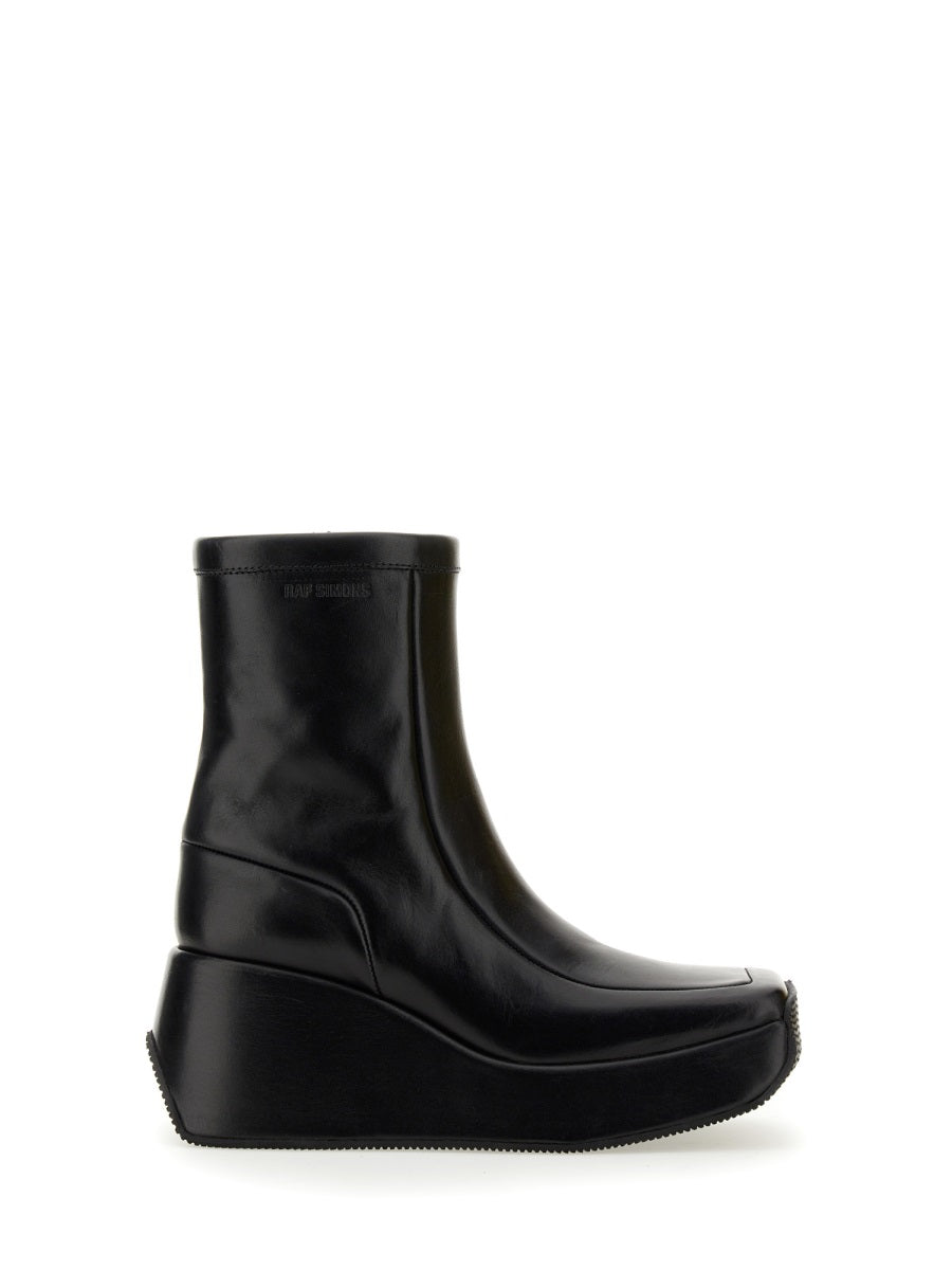 RAF SIMONS Chic Ankle Boot with Square Toe and 8.5 cm Heel