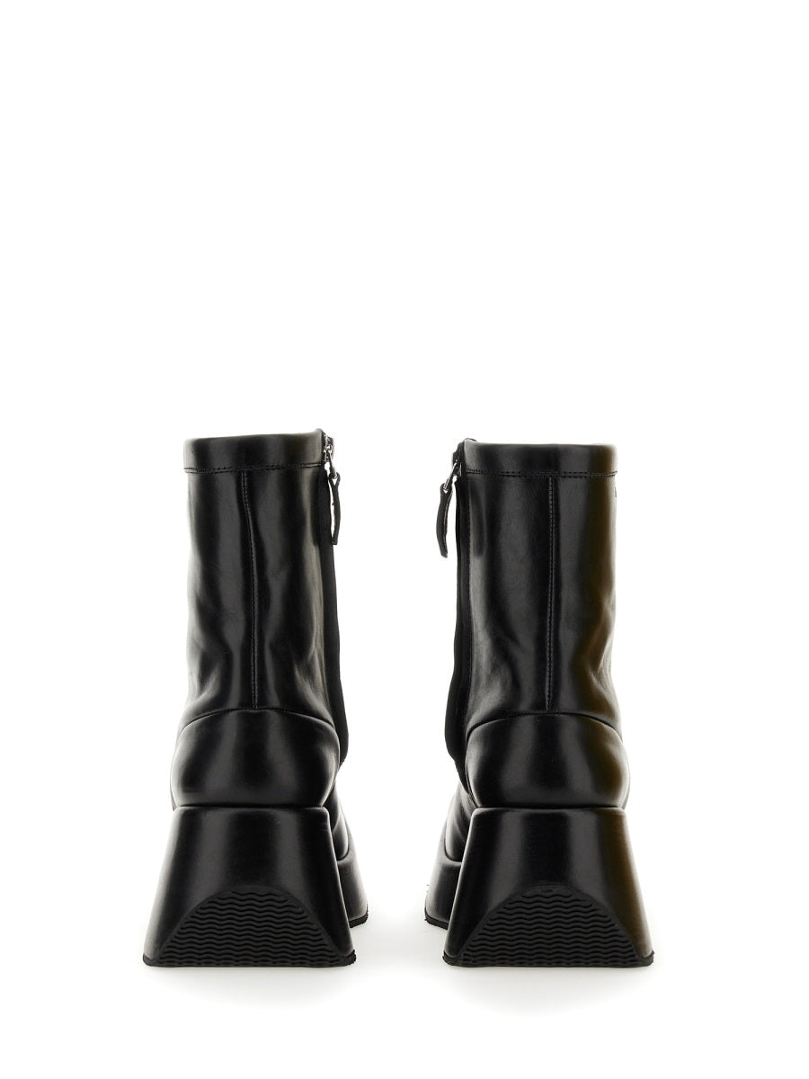 RAF SIMONS Chic Ankle Boot with Square Toe and 8.5 cm Heel