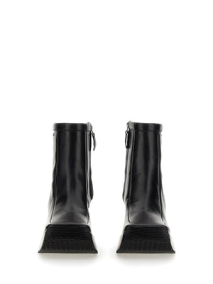 RAF SIMONS Chic Ankle Boot with Square Toe and 8.5 cm Heel