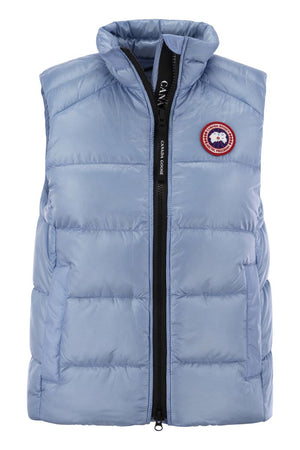 CANADA GOOSE ロゴパッチ付きブラックキルティングジレ レディース - SS24コレクション