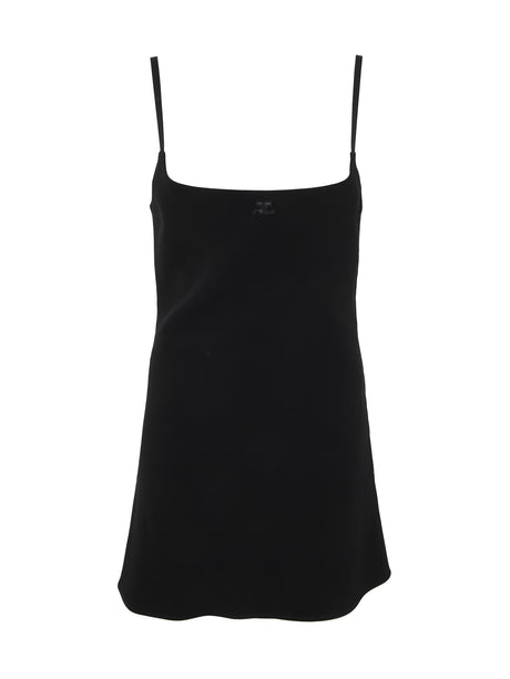 COURREGÈS A-Line Crepe Mini Dress for Women