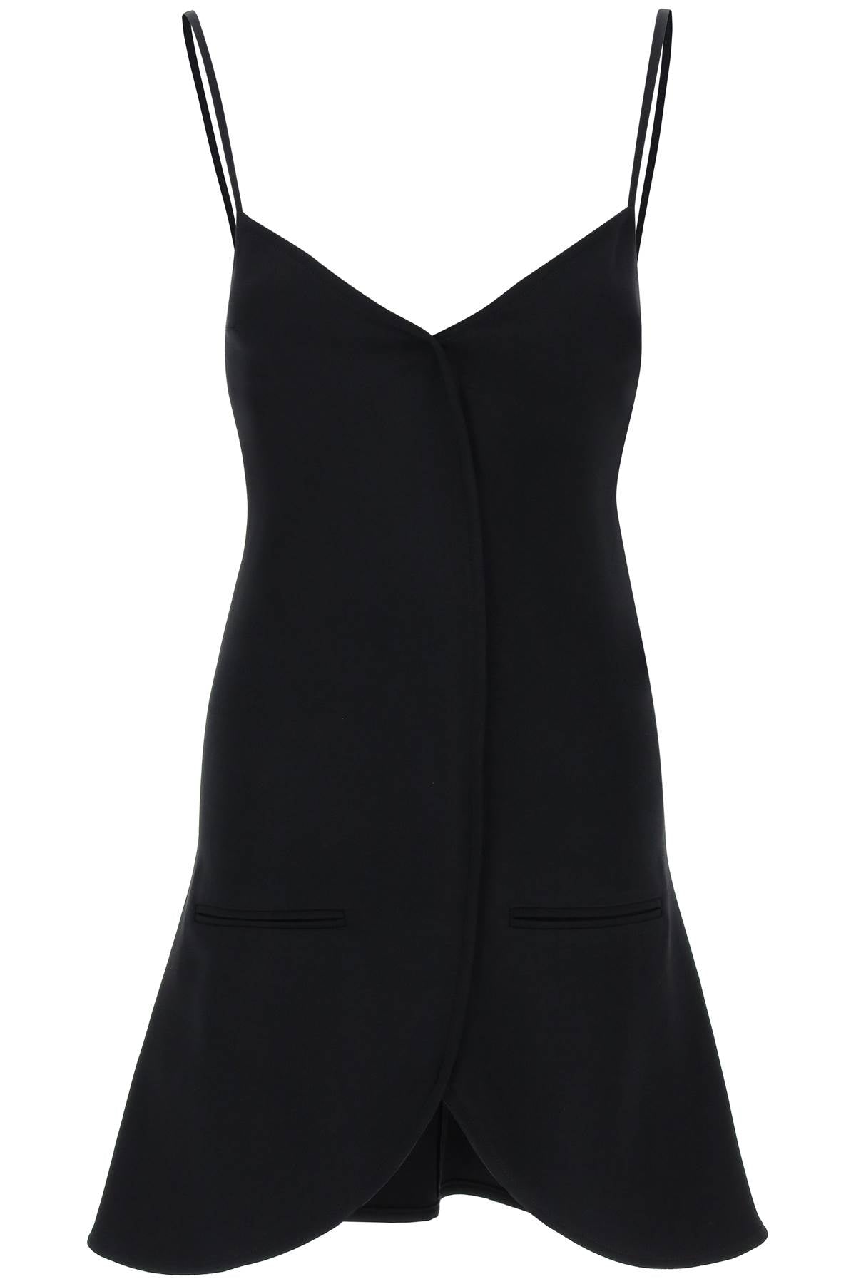 COURREGÈS Sleeveless Mini Dress with Flared Silhouette and Asymmetrical Hem