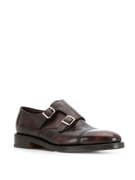 JOHN LOBB Leather Buckle Monk Shoes