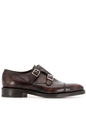 JOHN LOBB Leather Buckle Monk Shoes