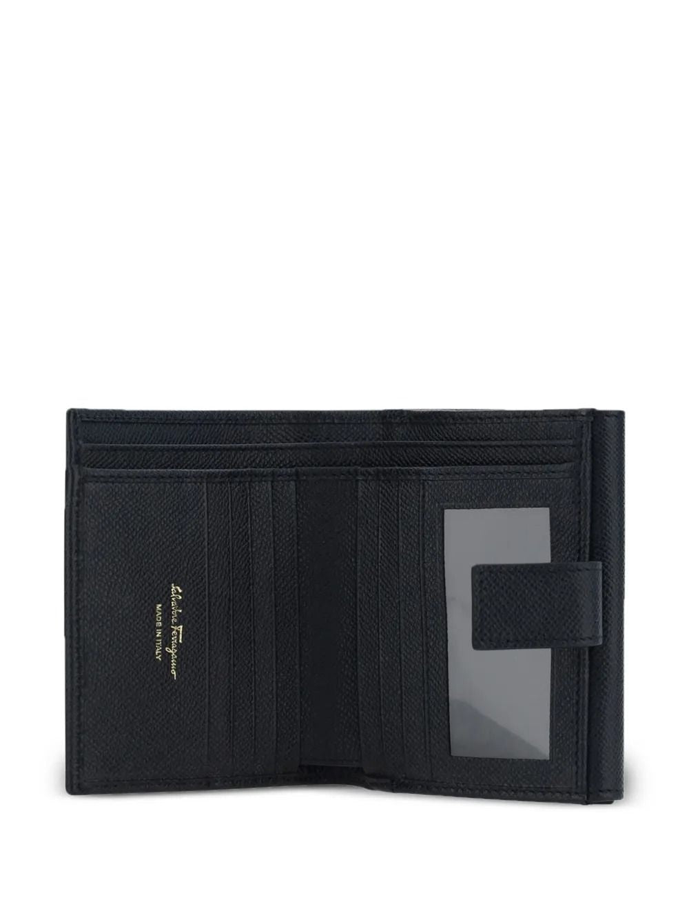 Ferragamo Hammered Leather Mini Gancini Hook Compact Wallet