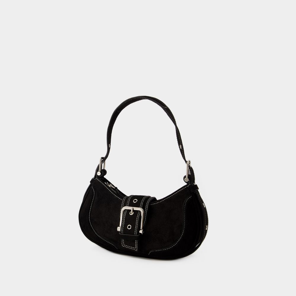 OSOI Elegant Black Leather Hobo Shoulder Bag