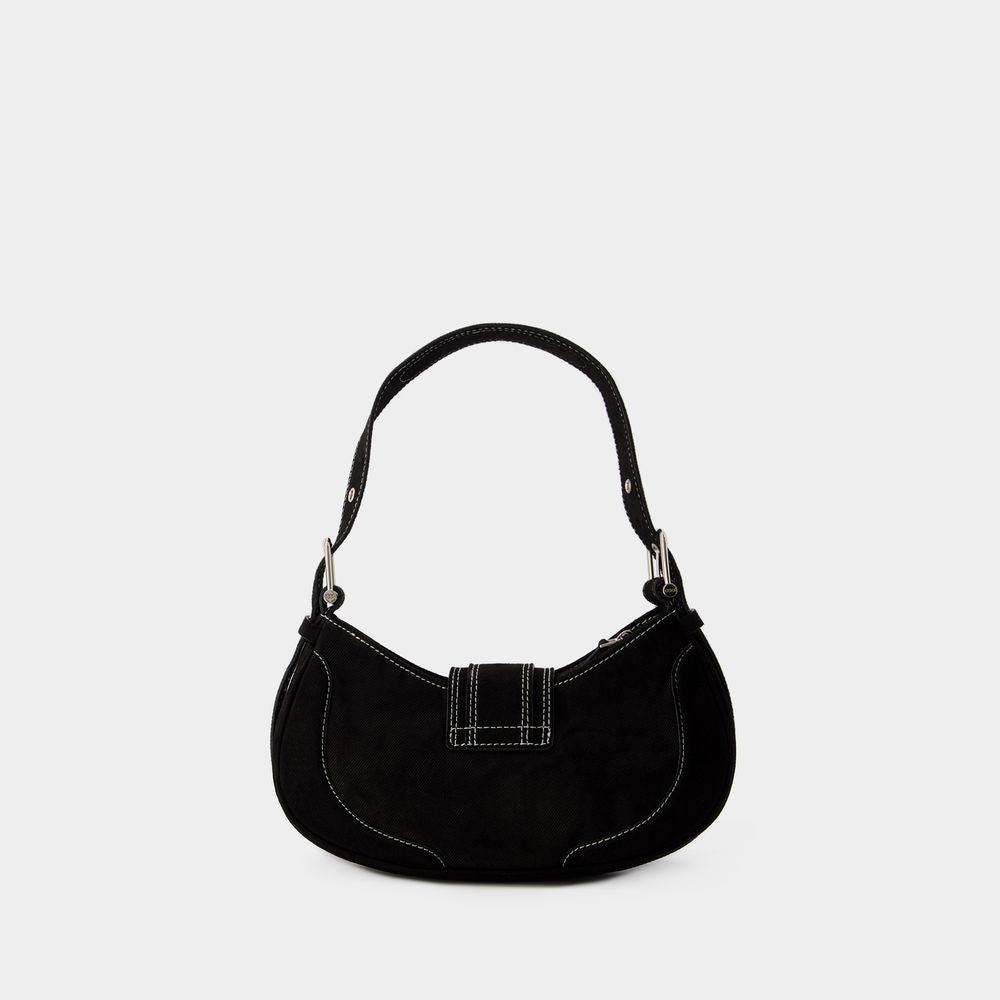 OSOI Elegant Black Leather Hobo Shoulder Bag