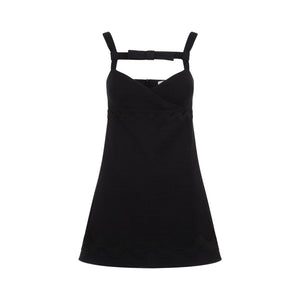 PATOU Contrasted Braid Bow Mini Dress