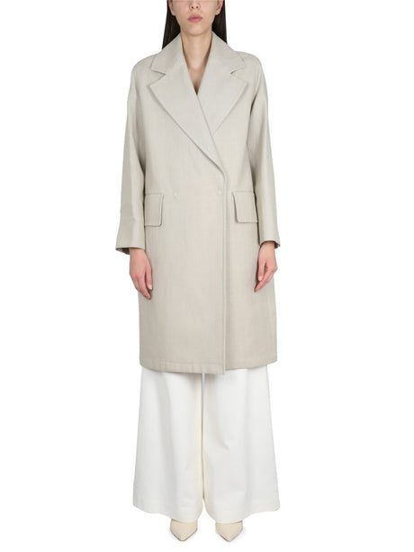 MAX MARA Linen and T-Shirt Duster with Button Closure