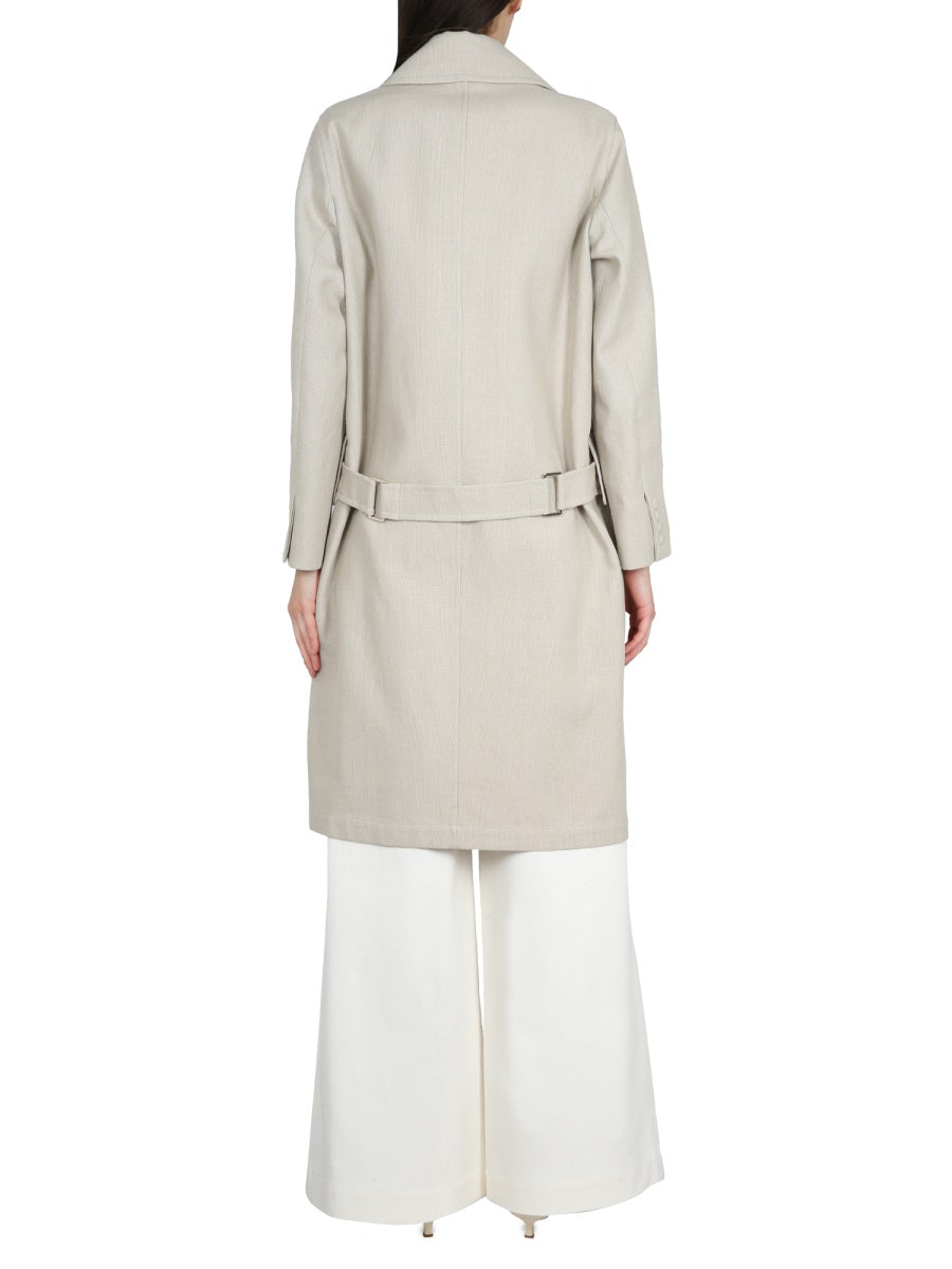 MAX MARA Linen and T-Shirt Duster with Button Closure