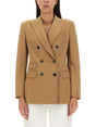 MAX MARA Double-Breasted Blazer with Peaked Lapels - Women’s Outerwear