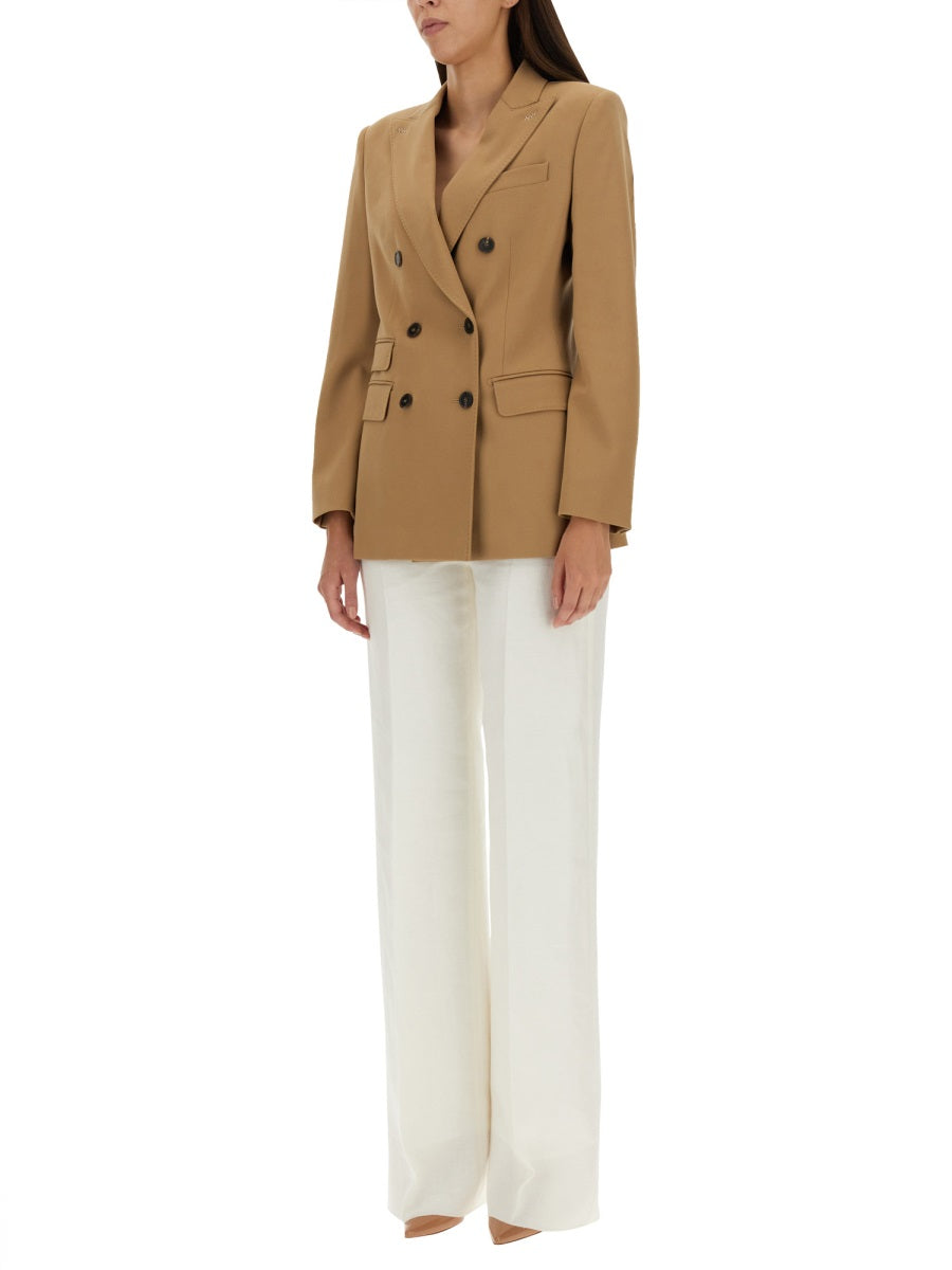 MAX MARA Double-Breasted Blazer with Peaked Lapels - Women’s Outerwear