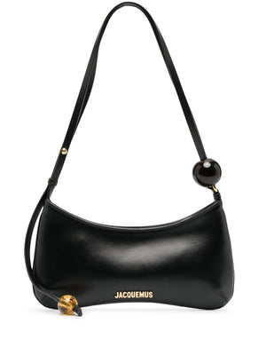 JACQUEMUS Smooth Leather Beaded Shoulder Handbag