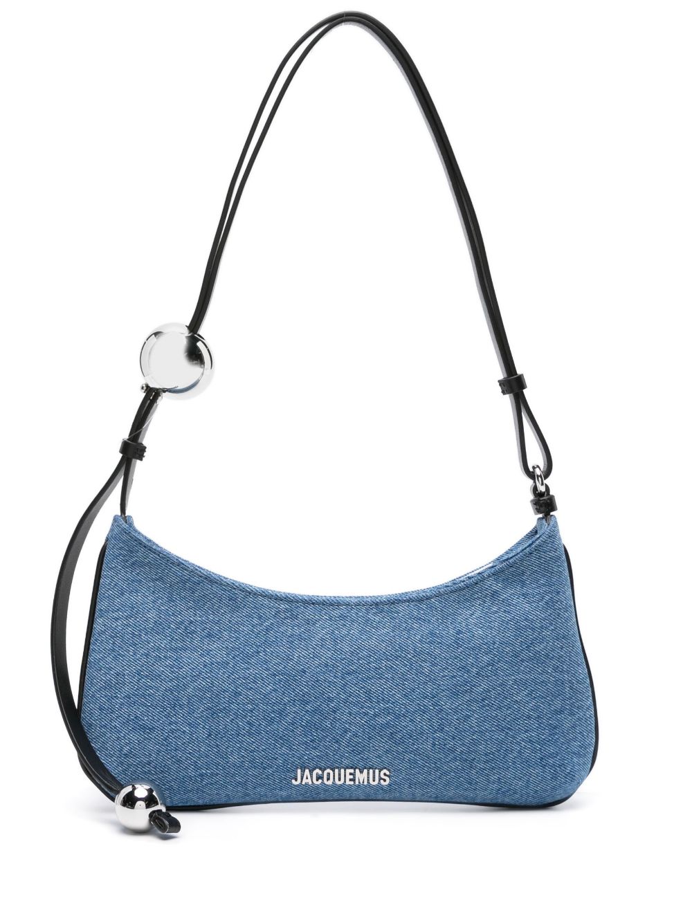 JACQUEMUS Smooth Leather Beaded Shoulder Handbag